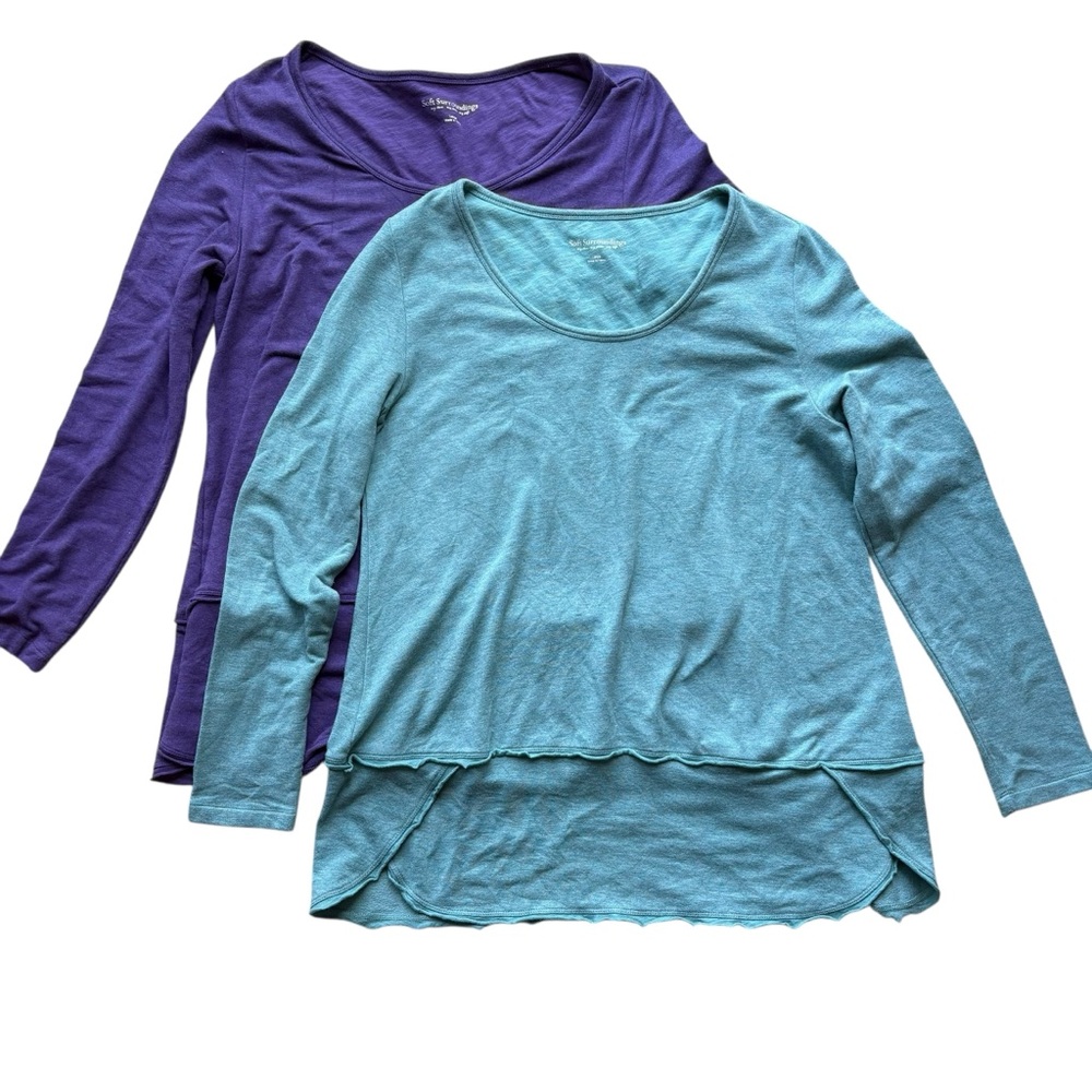 SOFT SURROUNDINGS | Set of 2 Women’s Purple & Blue-Green Tulip Tunic size Large
